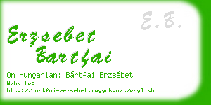 erzsebet bartfai business card